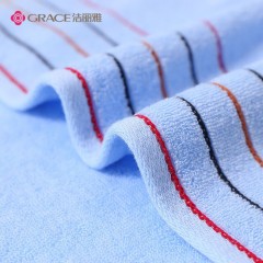 "洁丽雅（Grace）毛巾4条装纯棉洗脸家用成人柔软全棉吸水男女加厚大毛巾 95g/条 （颜色随机）"