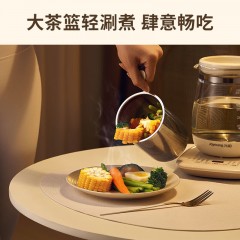 九阳（Joyoung）1.5L煮茶壶煮茶器 玻璃花茶壶 316不锈钢 恒温水壶 烧水壶 电热水壶 升级大茶蓝 K15D-WY345 1.5L