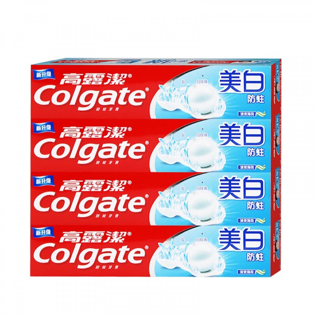 高露洁（Colgate）牙膏套装固齿清新减轻牙渍家庭装 140g美白牙膏4支