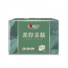 心相印3DT100（包装）商用柔厚亲肤三层100抽塑装纸面巾3包*1提