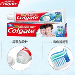 高露洁（Colgate）牙膏套装固齿清新减轻牙渍家庭装 140g美白牙膏4支