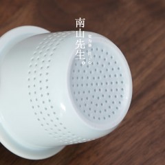 功夫茶具陶瓷日式一壶三杯便携茶具东篱旅行茶具 东篱快客杯_影青