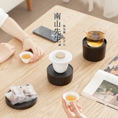 便携快客杯盖碗防烫一壶三杯小白盖碗茶盒套装2.0（太白色）