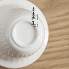 便携快客杯盖碗防烫一壶三杯小白盖碗茶盒套装2.0（太白色）