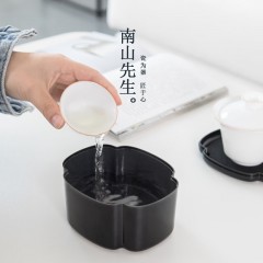 南山先生旅行茶具陶瓷盖碗茶杯日式便携茶具办公茶具套装 白瓷魔术盒-盒红